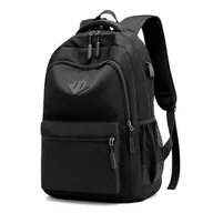 Torby na laptopy - Tornister Wodoodporny plecak dla chłopców Dziewczęta Dzieci College Travel Plecak na laptopa z portem ładowania USB Casual Daypack Czarny - miniaturka - grafika 1