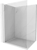 Ścianki i drzwi prysznicowe - Mexen Kioto L ścianka prysznicowa Walk-in 75 x 200 cm, transparent, biała - 800-075-103-20-00 - miniaturka - grafika 1