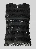 Bluzki damskie - Top bluzkowy o kroju regular fit z cekinowym obszyciem model ‘Trisha’ - miniaturka - grafika 1