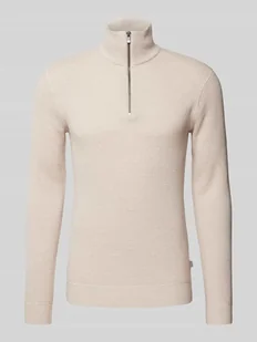 Sweter z dzianiny ze stójką model ‘BLUCHRISTER’ - Swetry męskie - miniaturka - grafika 1