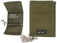 Portfele - Portfel militarny sportowy mocny Mil-Tec zamek rzep z łańcuszkiem olive - miniaturka - grafika 1