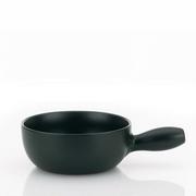 Rondle - Kela Basel 366575 rondel do fondue serowego z ogniotrwałej ceramiki, średnica: 22 cm, 1 l, czarny 66575 - miniaturka - grafika 1