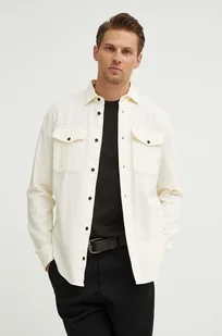 G-Star Raw koszula bawełniana męska kolor beżowy regular z kołnierzykiem klasycznym - Koszule męskie - miniaturka - grafika 1