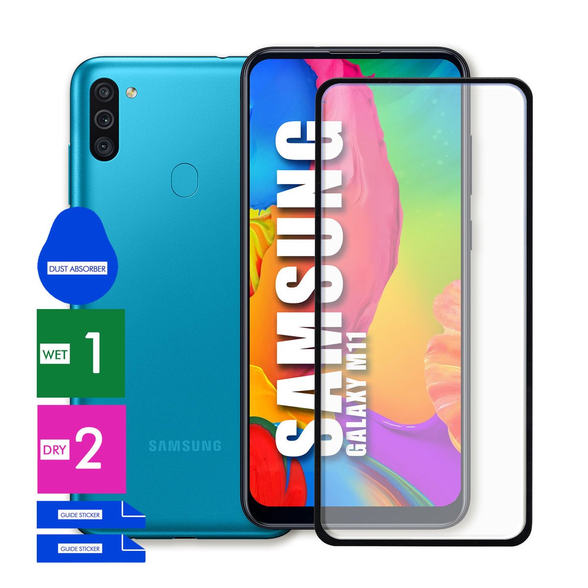SZKŁO OCHRONNE DO SAMSUNG GALAXY M11 HARTOWANE 9H PEŁNE CAŁY EKRAN 5D