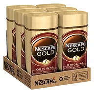 Kawa - NESCAFÉ GOLD Original, rozpuszczalna kawa ziarnista z wyselekcjonowanych ziaren kawy, zawierająca kofeinę, pełna i aromatyczna, 6 sztuk w opakowaniu (6 x 200 g) - miniaturka - grafika 1