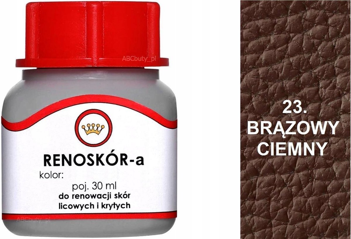 G10-01 BRĄZOWY CIEMNY 23 RENOSKÓR FARBA DO BUTÓW WILBRA DO SKÓRY LAKIER 30