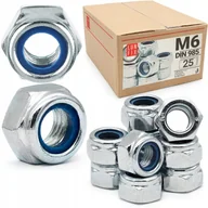 Śruby i nakrętki - Nakrętki samokontrujące M6 samohamowane z wkładką ocynk DIN 985 25szt. - miniaturka - grafika 1