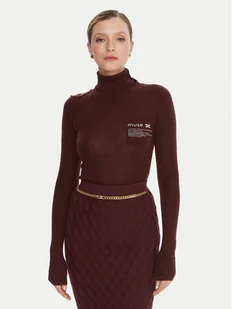 Elisabetta Franchi Golf MK-43B-57E2-V320 Bordowy Regular Fit - Swetry damskie - miniaturka - grafika 1