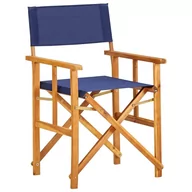 Fotele i krzesła ogrodowe - vidaXL Krzesło reżyserskie, lite drewno akacjowe, niebieskie - miniaturka - grafika 1