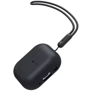 Etui ochronne na słuchawki Spigen Silicone Fit Strap do Apple AirPods Pro 1/2 czarny/black ACS05479 - Akcesoria do słuchawek - miniaturka - grafika 6