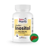 Suplementy diety - ZeinPharma zeinp neopharma choliną inozytolu 60 kapsułki  pacjentom 450 MG i 450 MG inozytolu choliny  Wyprodukowane w Niemczech  Duże dawki dla normalnego tłuszczu metabolizm  Vegan - miniaturka - grafika 1