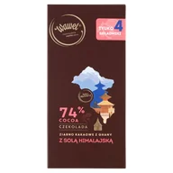 Czekolada - Czekolada Gorzka 74% z ziarnem z Ghany i solą himalajską Wawel 100g - miniaturka - grafika 1