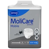 Bielizna lecznicza - MoliCare Premium Mobile, pieluchomajtki, rozmiar M, 80-120 cm, 10 kropli, 14 sztuk - miniaturka - grafika 1