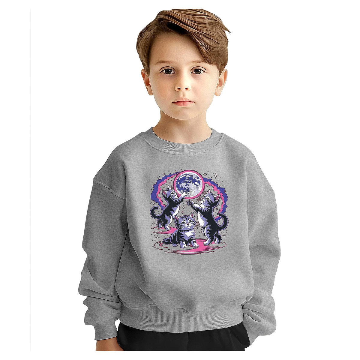 BLUZA DZIECIĘCA KOTY KOSMOS KOTKI 122-128 DLA CHŁOPCA DZIEWCZYNKI