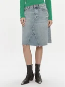 Spódnice - Tommy Hilfiger Spódnica jeansowa WW0WW40656 Niebieski Relaxed Fit - miniaturka - grafika 1