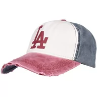 Czapki męskie - Bordowa czapka z daszkiem baseballówka vintage LA czerwony - miniaturka - grafika 1