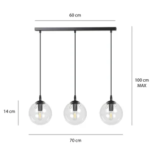 Emibig Cosmo lampa wisząca 3-punktowa transparentna 711/3 711/3 - Lampy sufitowe - miniaturka - grafika 6