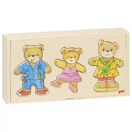 Układanki dla dzieci - Goki Puzzle drewniane ubierz misie 57811 - miniaturka - grafika 1