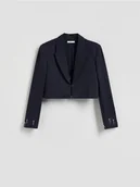 Marynarki i żakiety damskie - Reserved - Krótka marynarka z aplikacjami - granatowy - miniaturka - grafika 1
