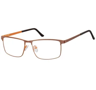 Okulary zerówki korekcyjne Nerd Prostokątne Flex 910E brązowo-pomarańczowe - Okulary korekcyjne, oprawki, szkła - miniaturka - grafika 1