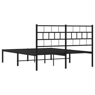 Metalowa rama łóżka z wezgłowiem, czarna, 135x190 cm Lumarko! - Inne meble do sypialni - miniaturka - grafika 8