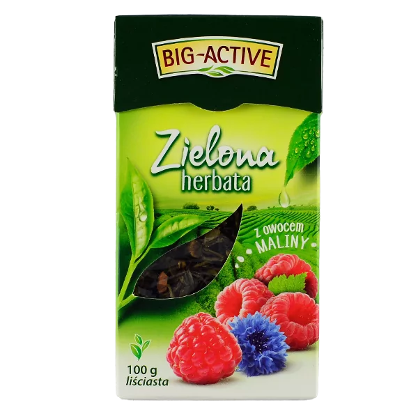 Bio-Active Zielona z Maliną 100g herbata liściasta