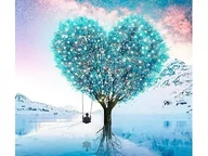 Zabawki kreatywne - Haft Diamentowy, Obraz, Mozaika Diamentowa Diamond Painting, Drzewo - Serce 30X30Cm - miniaturka - grafika 1