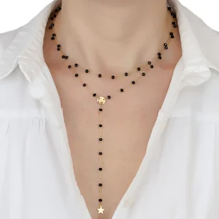 Naszyjnik długi STAL SZLACHETNA POZŁACANA gwiazdka - Naszyjniki - miniaturka - grafika 1