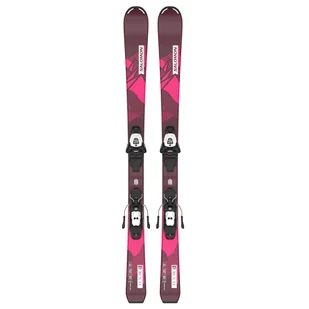 Dziecięce Narty SALOMON SKI SET L LUX JR M + L6 GW J2 80 BOR 150 889645996554 L41536200 – Bordowy - Narty - miniaturka - grafika 1