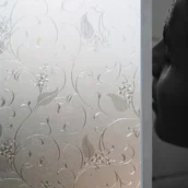 Inne - TEMU 1 szt. Klasyczna Matowa Okienka z Wzorem Winorośli, 6mil Gruba PVC Winylowa Prywatności z Efektem Statycznym do Łazienki, Toalety, Biura - - miniaturka - grafika 1