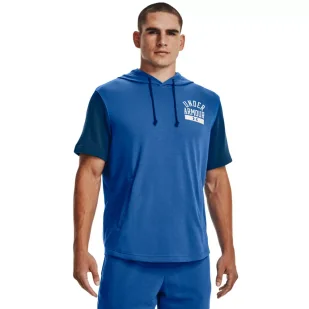 Koszulka męska Under Armour Rival Terry CB SS Hoodie - Koszulki sportowe męskie - miniaturka - grafika 1