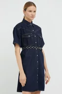 Sukienki - Levi's sukienka jeansowa kolor granatowy mini oversize - miniaturka - grafika 1