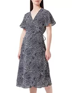 Sukienki - Vila Women's VILOVIE S/S WRAP MIDI sukienka/SU-NOOS, czarna/aOP: Sally, 38 - miniaturka - grafika 1