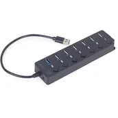 Wtyczki i adaptery - GEMBIRD HUB USB 7-portowy 1 x USB 3.1 + 6 x USB 2.0 z przełącznikami czarny - miniaturka - grafika 1