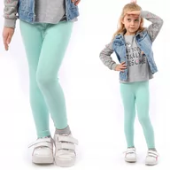 Legginsy - Legginsy dziecięce długie bawełniane klasyczne Miętowe 122 - miniaturka - grafika 1