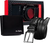 Paski - Pierre Cardin Zestaw prezentowy: skórzany portfel i pasek męski - miniaturka - grafika 1