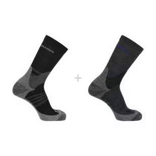 Skarpety Salomon X Ultra Access Crew 2-Pack Anthracite / Black - Skarpetki i podkolanówki sportowe - miniaturka - grafika 1