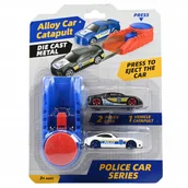 Samochody i pojazdy dla dzieci - Radiowóz Samochody Z Wyrzutnią Metalowe Auta Policyjne Zestaw 2Szt - miniaturka - grafika 1