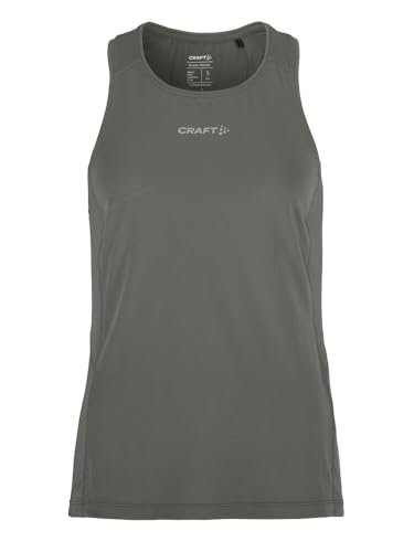 Craft ADV Essence Singlet 2 Granit damska koszulka funkcyjna bez rękawów z wstawkami z siateczki – oddychająca koszulka treningowa z materiału pochodzącego z recyklingu