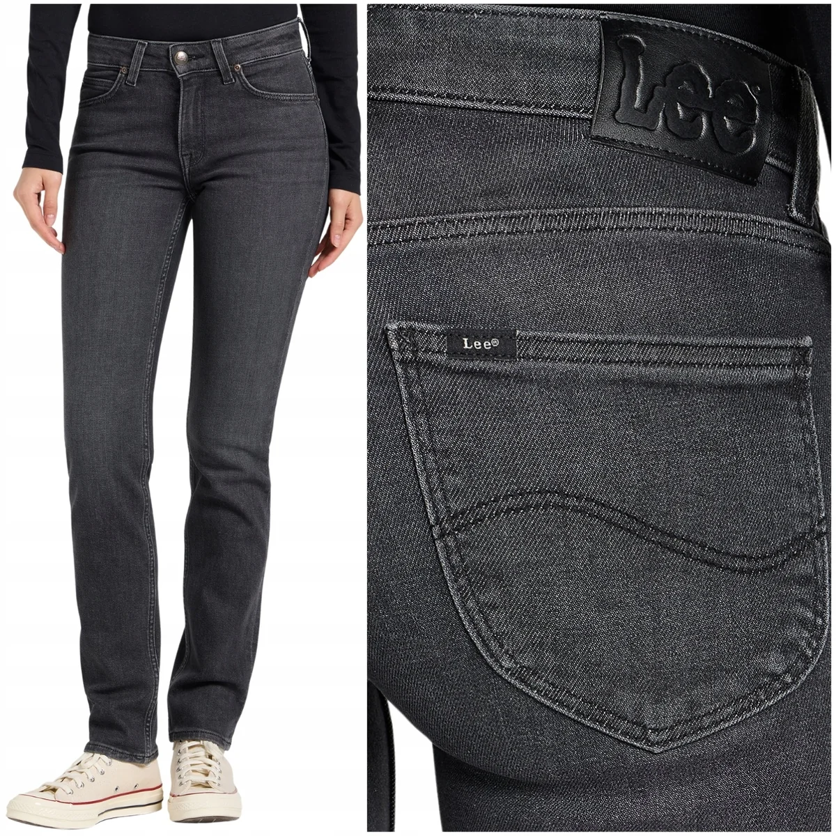 Lee Elly slim Compromise dopasowane damskie proste spodnie jeansowe W33 L33