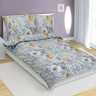 Pościel - Bellatex Pościel bawełniana Liście fioletowy, 140 x 220 cm, 70 x 90 cm, 140 x 220 cm, 70 x 90 cm - miniaturka - grafika 1