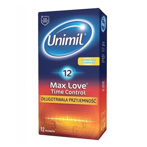 UNIMIL Max Love Time Control Prezerwatywy lateksowe nawilżane, 12 szt. - !!! WYSYŁKA W 24H !!!