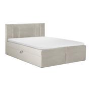 Łóżka - Beżowe aksamitne łóżko dwuosobowe Mazzini Beds Afra, 160x200 cm - miniaturka - grafika 1
