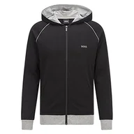 Kurtki męskie - Boss Mix&Match kurtka męska z kapturem ze stretchu, bawełna, z lamówkami i logo, czarny (Black1), S - miniaturka - grafika 1