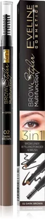 Eveline Brow Multifunction Styler 3w1 multifunkcyjna kredka do brwi nr 01 Dark Brown 1szt - Akcesoria i kosmetyki do stylizacji brwi - miniaturka - grafika 1