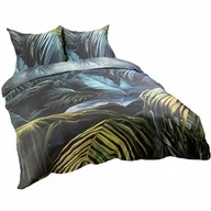Pościel - Darymex Pościel satynowa 140x200 Liście czarna turkusowa 12403 SATYNLOVE PREMIUM - miniaturka - grafika 1