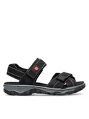 Sandały damskie - Rieker Sandały 68851-02 Czarny - miniaturka - grafika 1