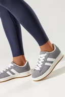 Półbuty damskie - Szare sneakersy damskie buty sportowe na platformie sznurowane białe wstawki Casu 22367-5 - miniaturka - grafika 1