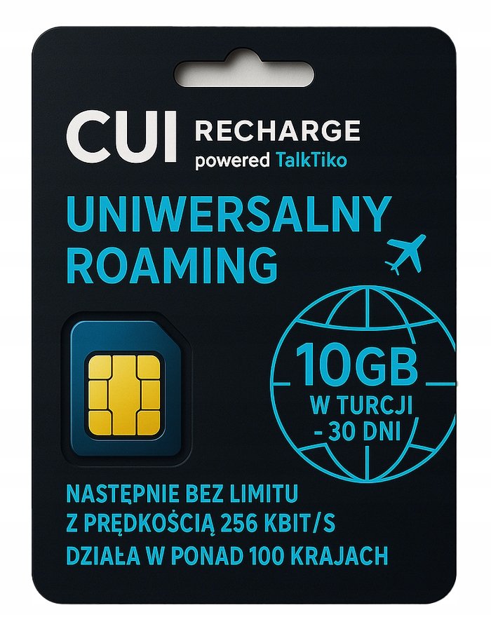 Karta Sim roaming Turcja 10GB na 30 dni fullspeed bez limitu 256kb/s