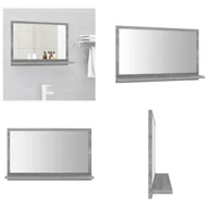 Lustra - vidaXL Lustro łazienkowe szare Sonoma 60x10,5x37 cm Materiał drewnopochodny - Lustro - Lustro łazienkowe - Lustro łazienkowe - Lustro ścienne - miniaturka - grafika 1